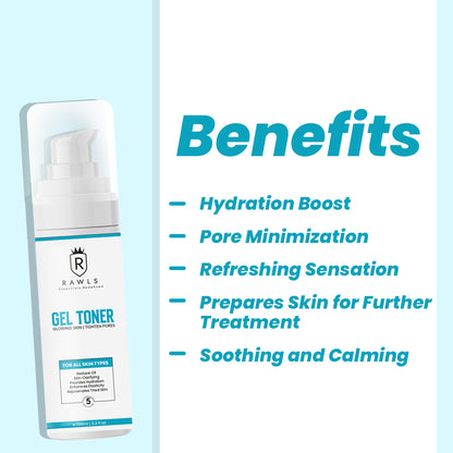 Face Toner with Aloe Vera Extract for Glowing Skin - Rawls Face Gel Toner - 100 ml
