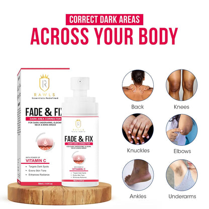 Fade & Fix - Vitamin C Dark Area Corrector and Removal for Dark Underarms & Knee - 50 ml