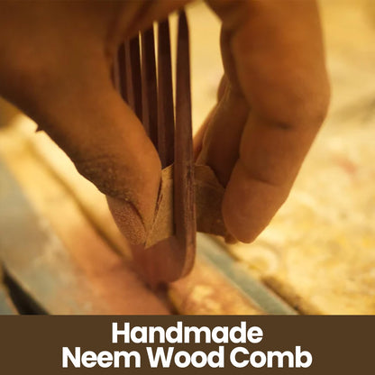 Neem Wood Detangling Hair Comb For Dandruff & Scalp