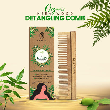 Neem Wood Detangling Hair Comb For Dandruff & Scalp