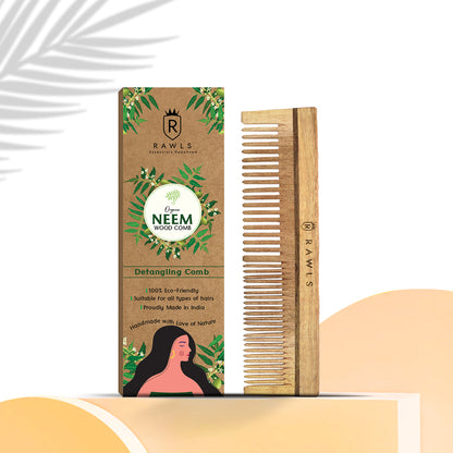 Neem Wood Detangling Hair Comb For Dandruff & Scalp
