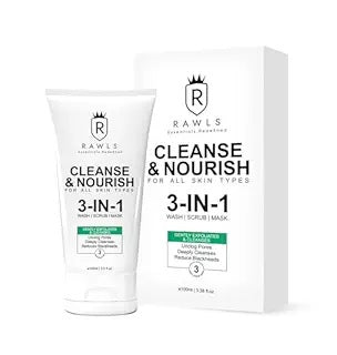Rawls Cleanse & Nourish  3 In 1  Face Wash, Scrub, Mask for Deep Cleansing - 100 ml