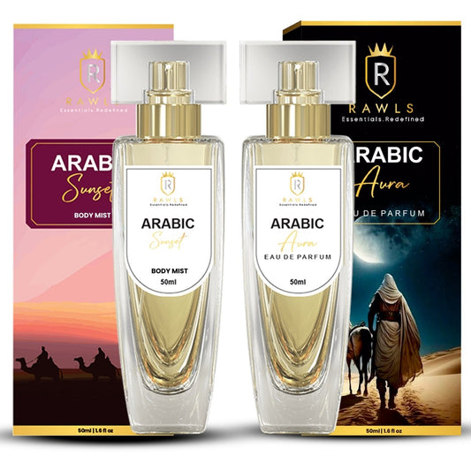 Arabic Aura Perfume and Arabic Sunset Mist - Fragrance Combo For Him & Her 50ml - Rawls Essentials