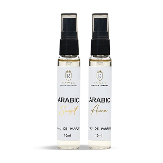 Arabic Sunset EDP and Arabic Aura Eau De Parfum - Fragrance for Her & Him ( Perfume - 10Ml ) - Rawls Essentials