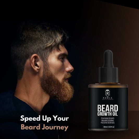 Best Men's Beard Hair Growth Oil - With The Goodness of Argan, Jojoba, and Pomegranate Seed Oils - 30 ml - Rawls Essentials