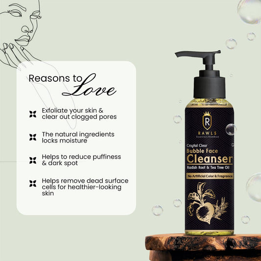 Crystal Clear Bubble Face Cleanser - Tea Tree Oil 2% Salicylic Acid - 120 ml - Rawls Essentials