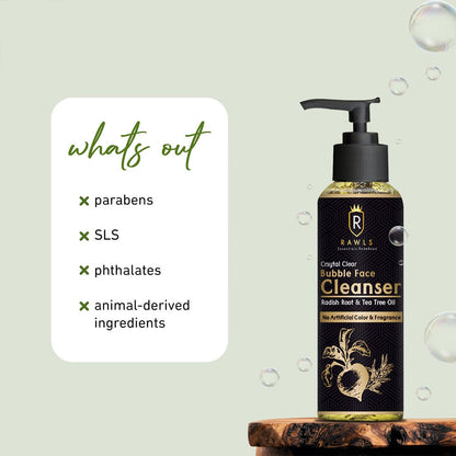 Crystal Clear Bubble Face Cleanser - Tea Tree Oil 2% Salicylic Acid - 120 ml - Rawls Essentials