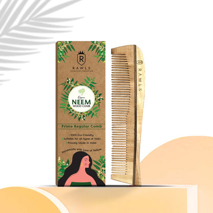 Neem Wood Prime Regular Hair Comb With Smoothing Hair - Rawls Essentials