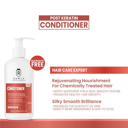 Post Keratin Hair Conditioner - 250 ml - Rawls Essentials