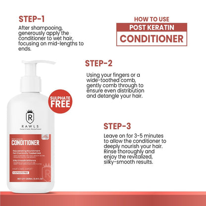 Post Keratin Hair Conditioner - 250 ml - Rawls Essentials